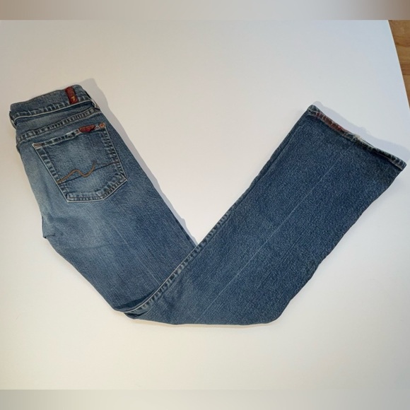 Vintage Y2K 7 For All Mankind A Pocket Flare Jeans Womens 27 Low Rise - Picture 2 of 12